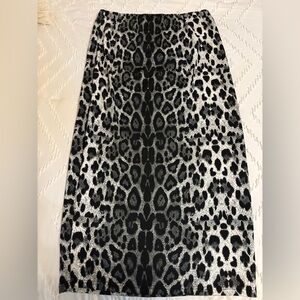 Leopard Print Black and White Skirt